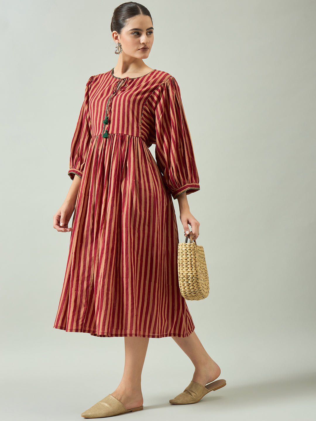 Geo-Chic Midi Dress