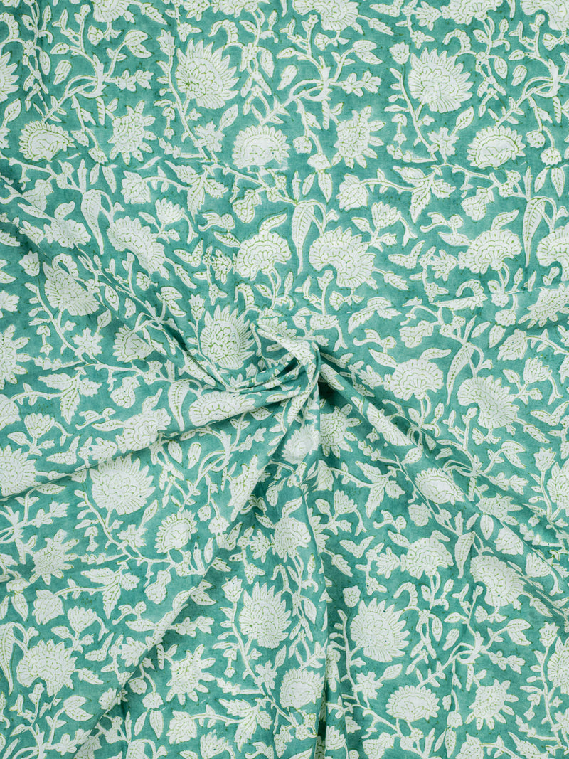 Ocean Scapes Cotton Hand Block Printed Fabric