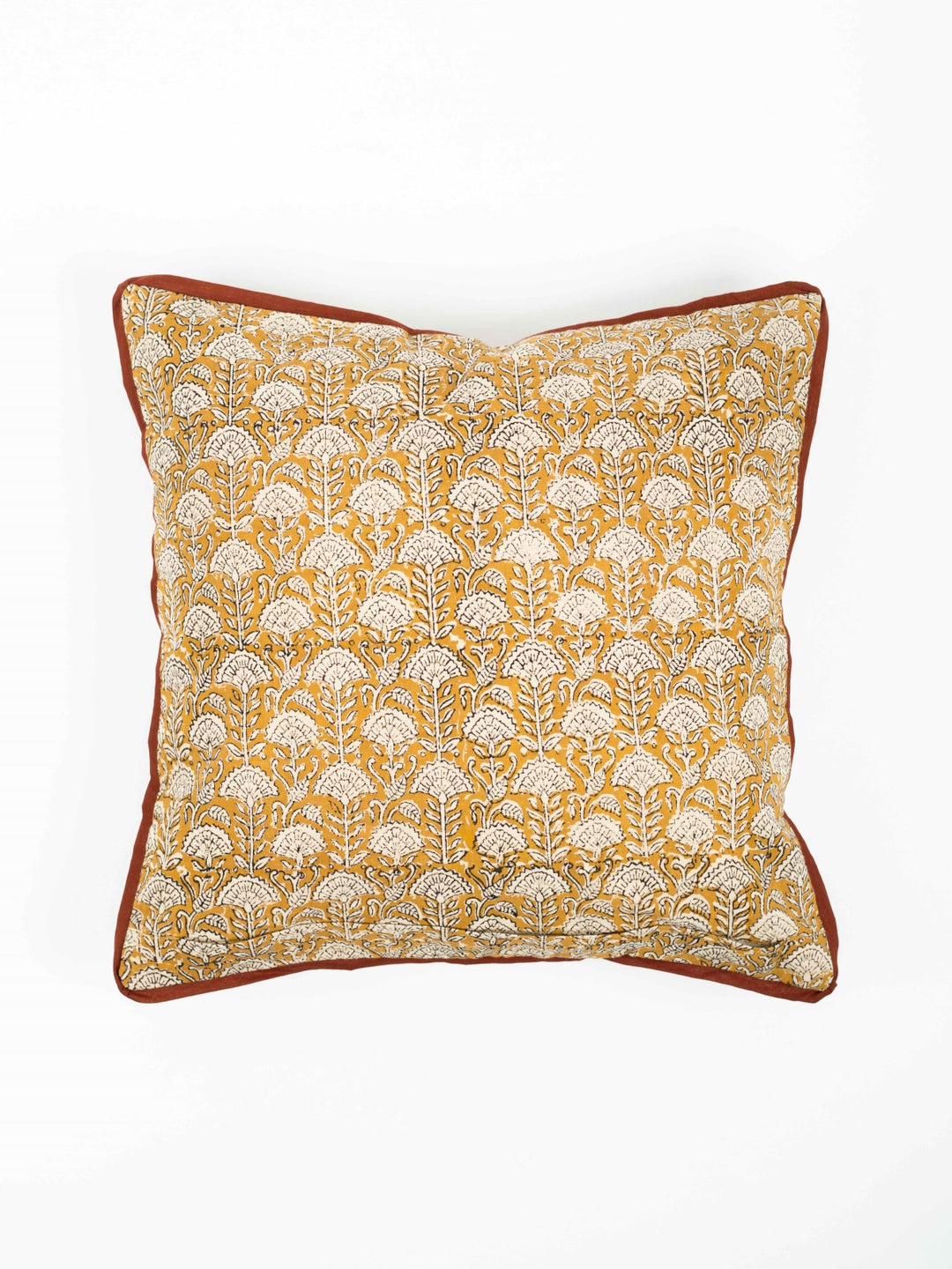 Red Snowdrop Hand Block Printed Cushion Cover