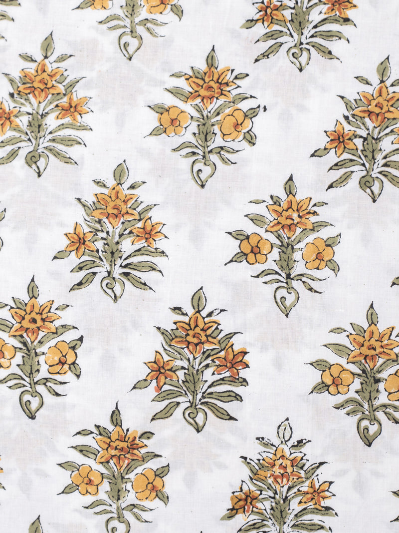 Firefly Bloom Cotton Hand Block Printed Fabric