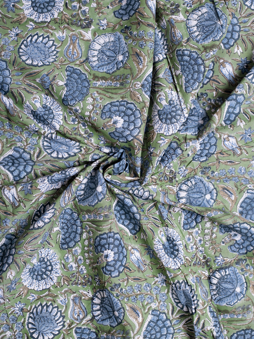 Morning Dew Cotton Hand Block Printed Fabric