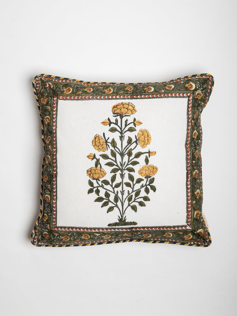 Signet Marigold  Hand Block Printed Cushion Covers