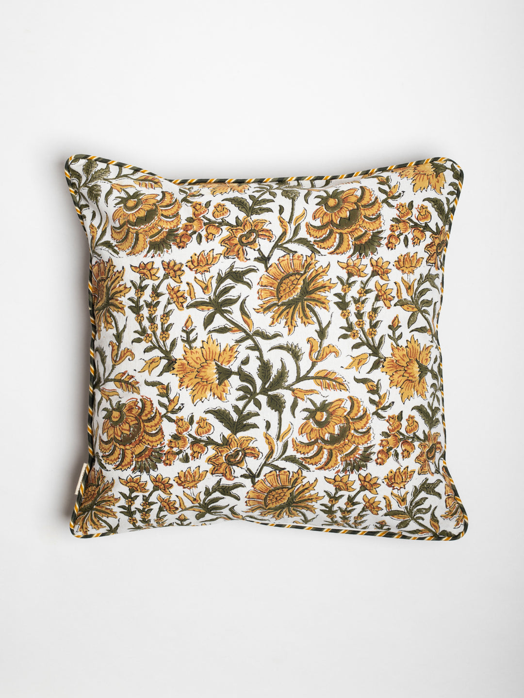 Signet Marigold  Hand Block Printed Cushion Covers