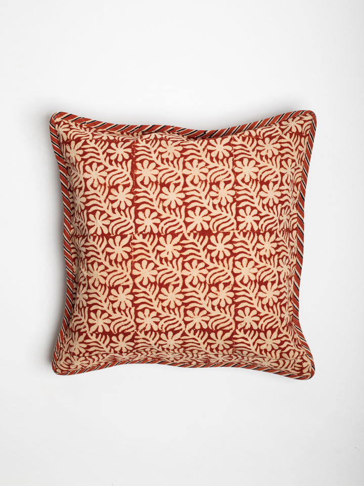 Artful Paisley Hand Block Printed Cushion Cover