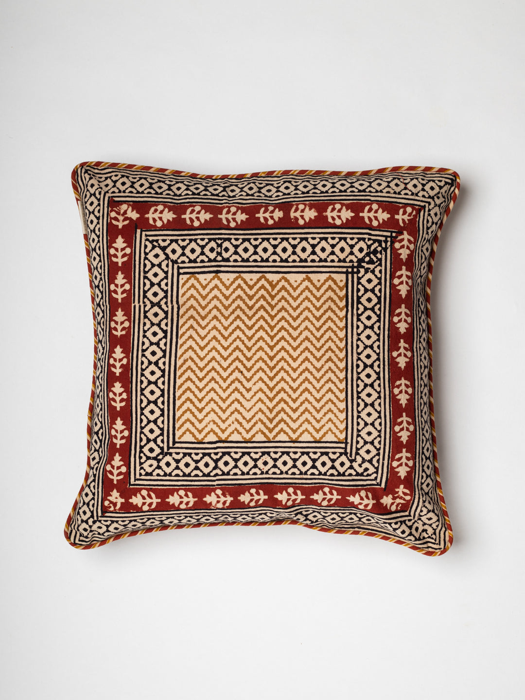 Sloping Hand Block Printed Cushion Cover