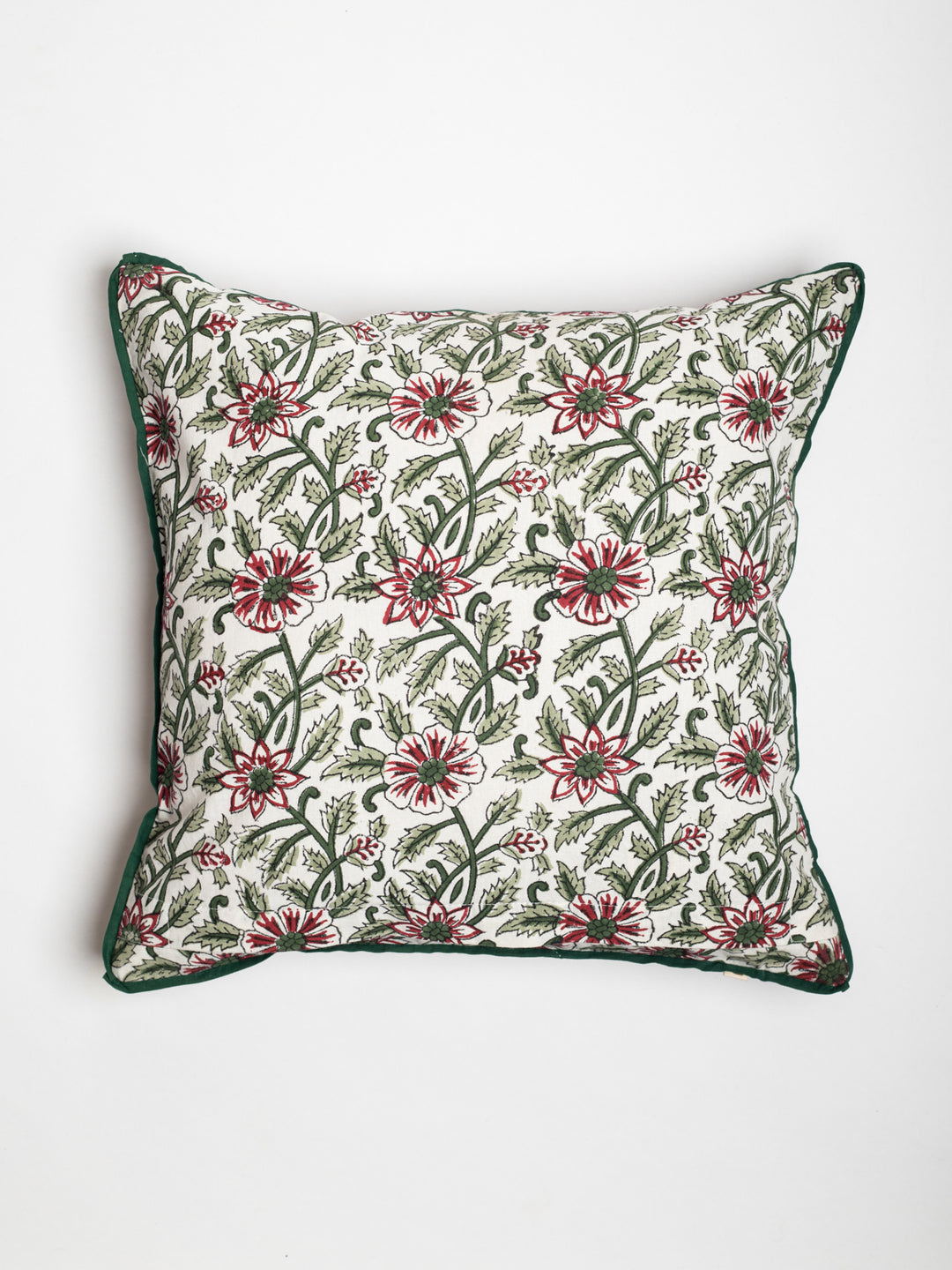 Phalaenopsis Orchid Hand Block Printed Cushion Cover