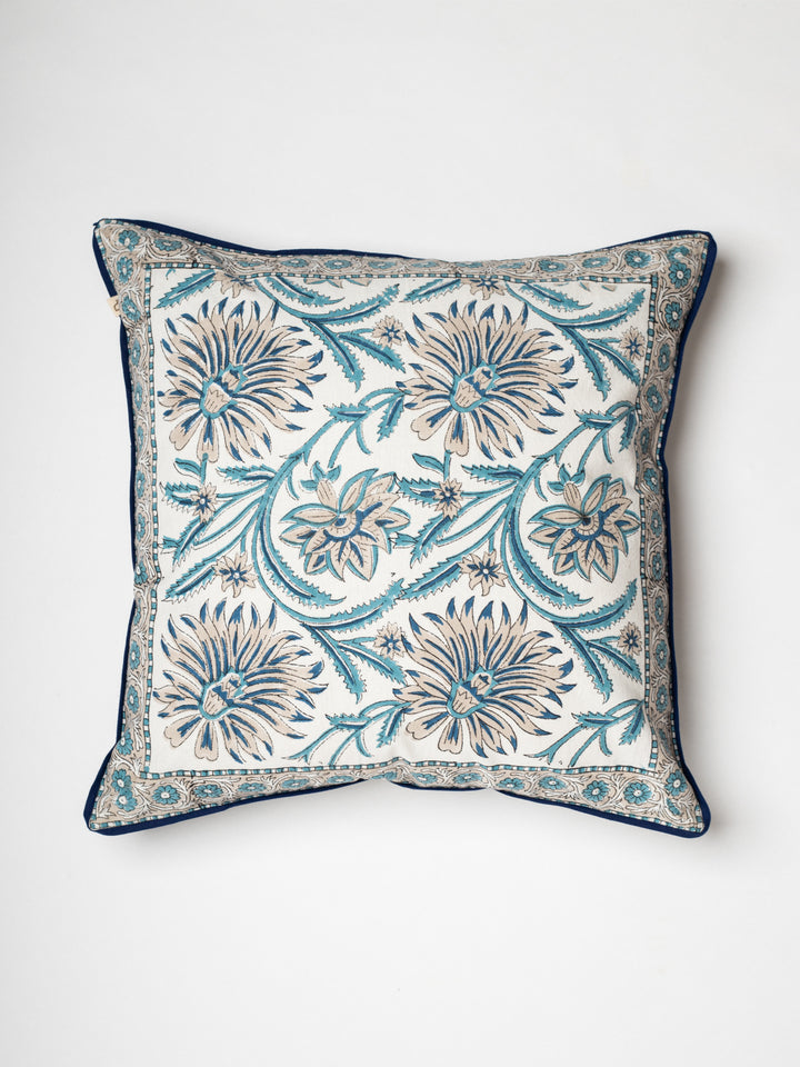 Astrantia  Summer Hand Block Printed Cushion Cover