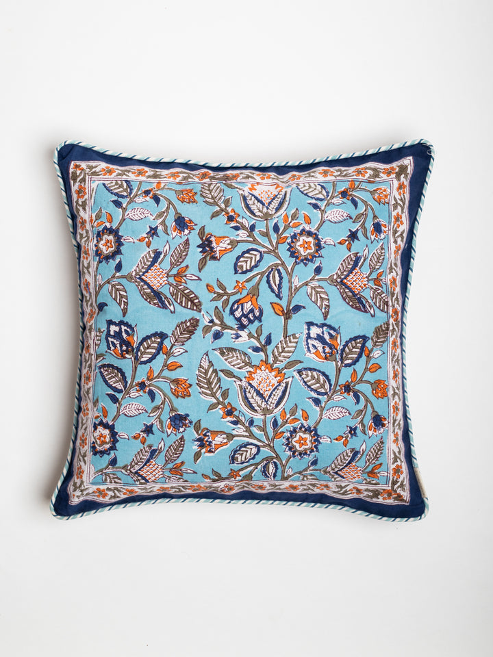 Flower Garden Hand Block Printed Cushion Cover