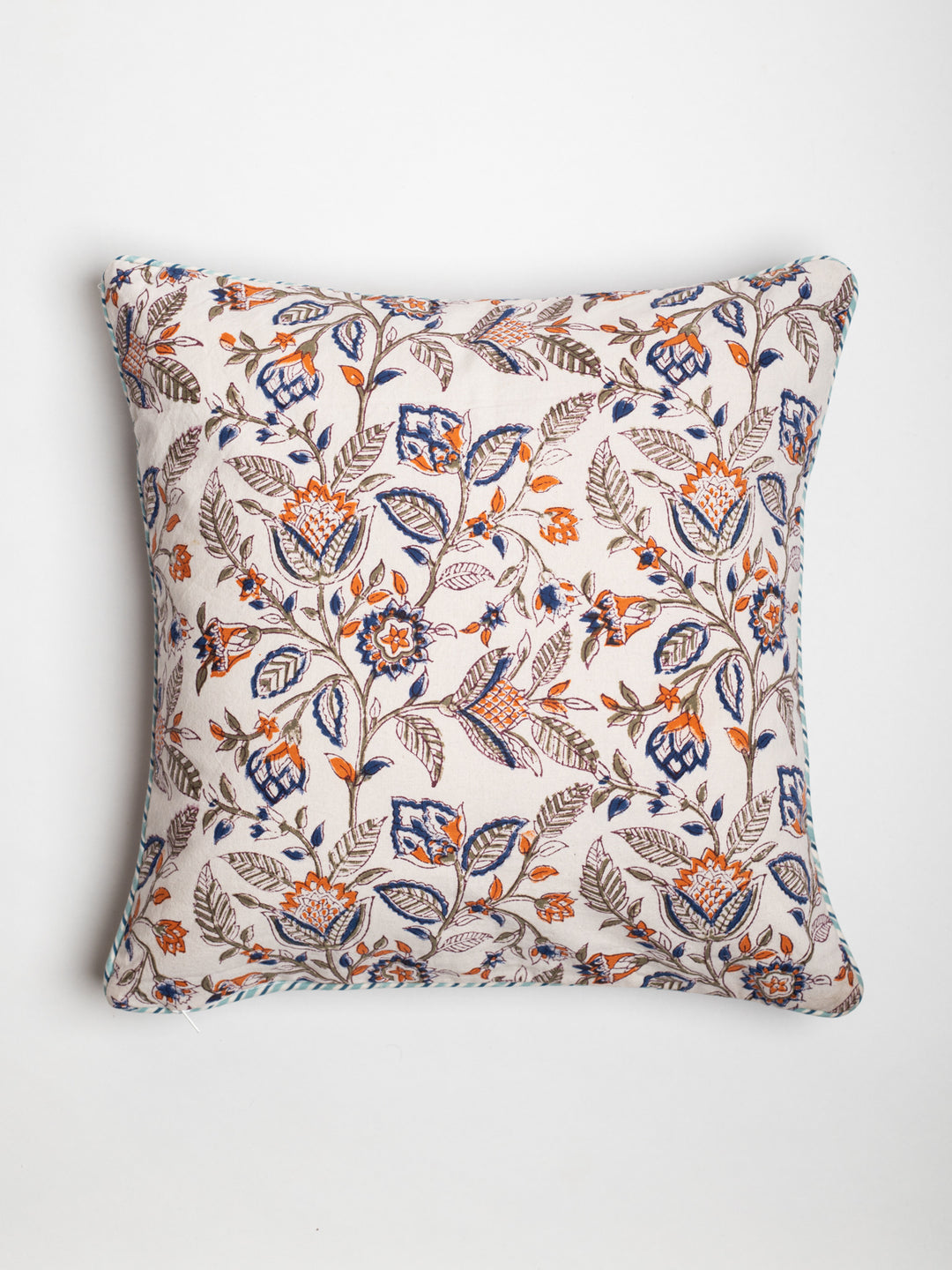 Flower Garden Hand Block Printed Cushion Cover