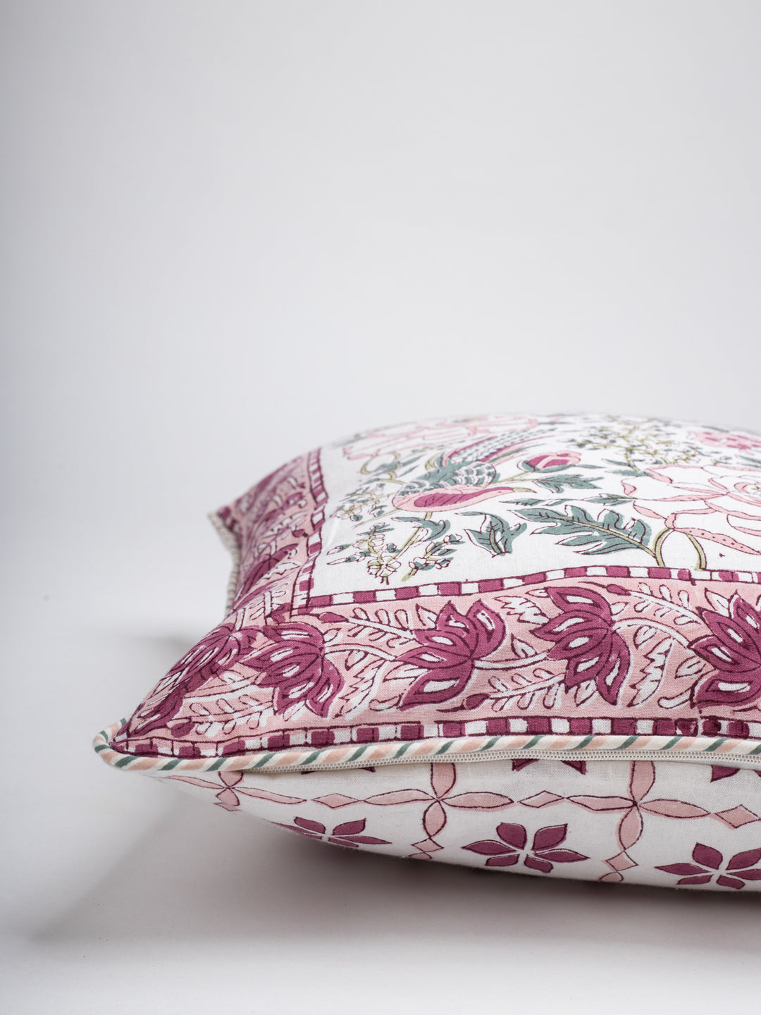 New Coastline Vines Hand Block Printed Cushion Covers