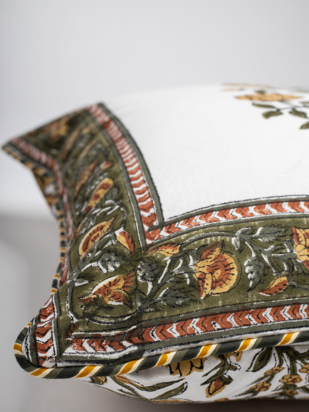 Signet Marigold  Hand Block Printed Cushion Covers