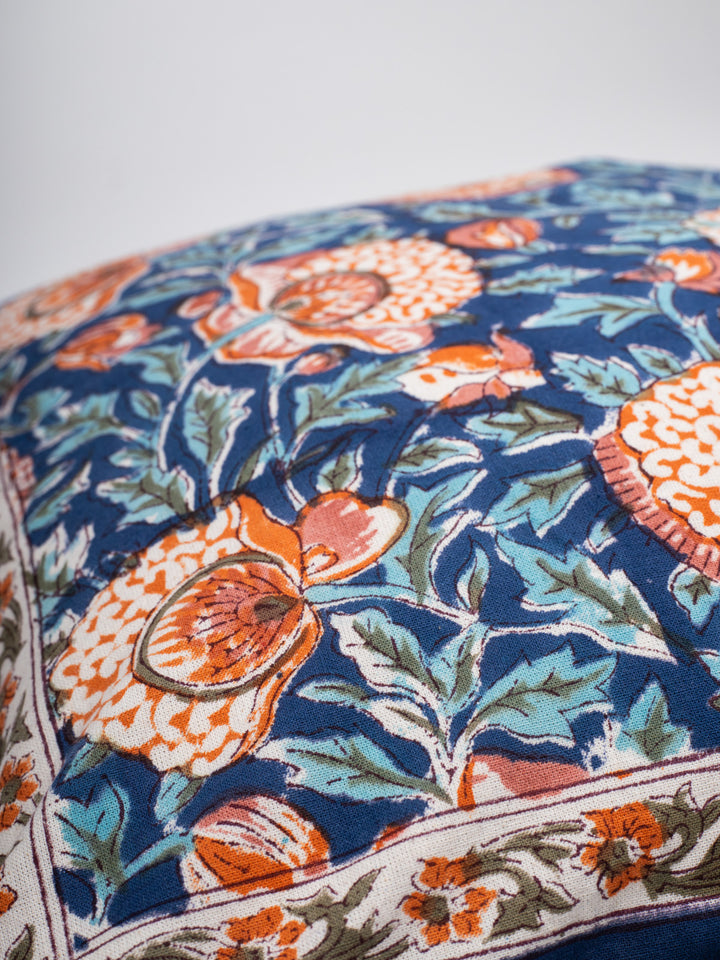 Spring Bloom Hand Block Printed Cushion Cover