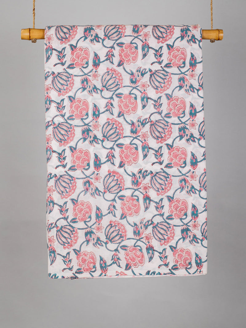 Coral Bells Cotton Hand Block Printed Fabric
