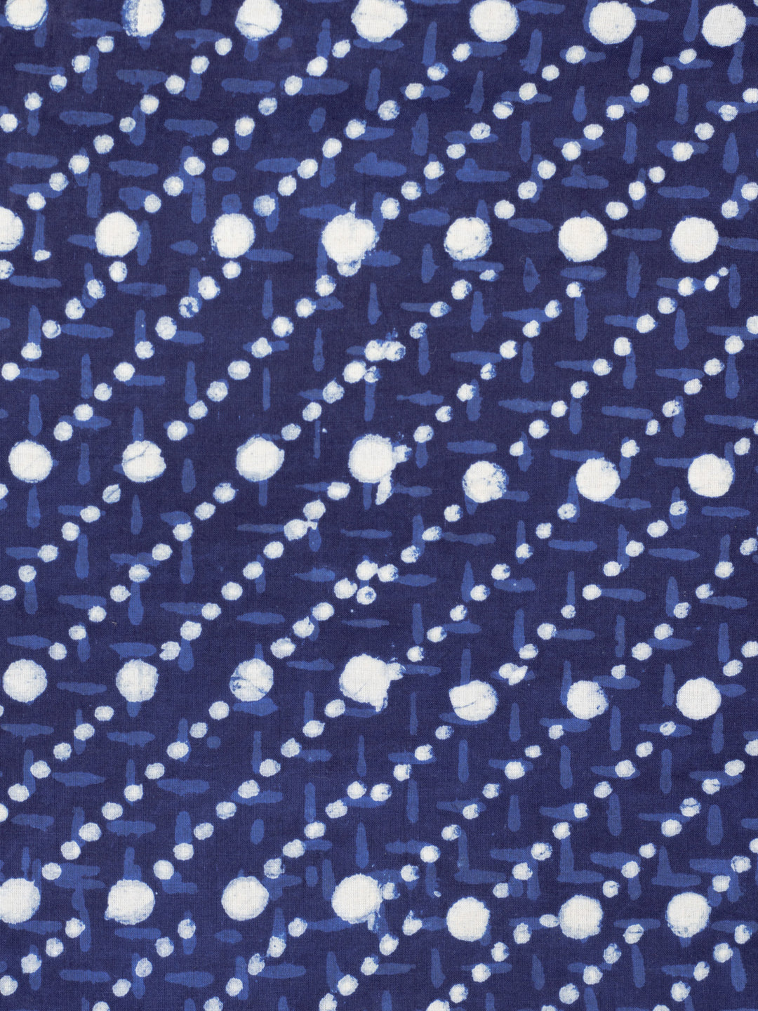 Magical Dots Indigo Cotton Hand Block Printed Fabric