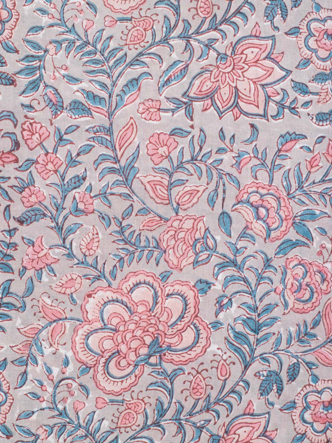 Monsoon Blooms Cotton Hand Block Printed Fabric