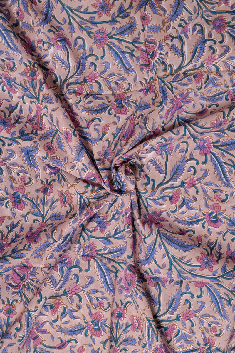 Baby Blossom Cotton Hand Block Printed Fabric (1.50 Meter)