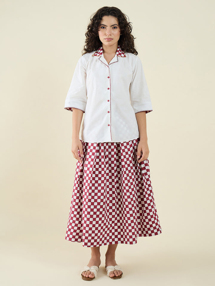 Noire Check Skirt
