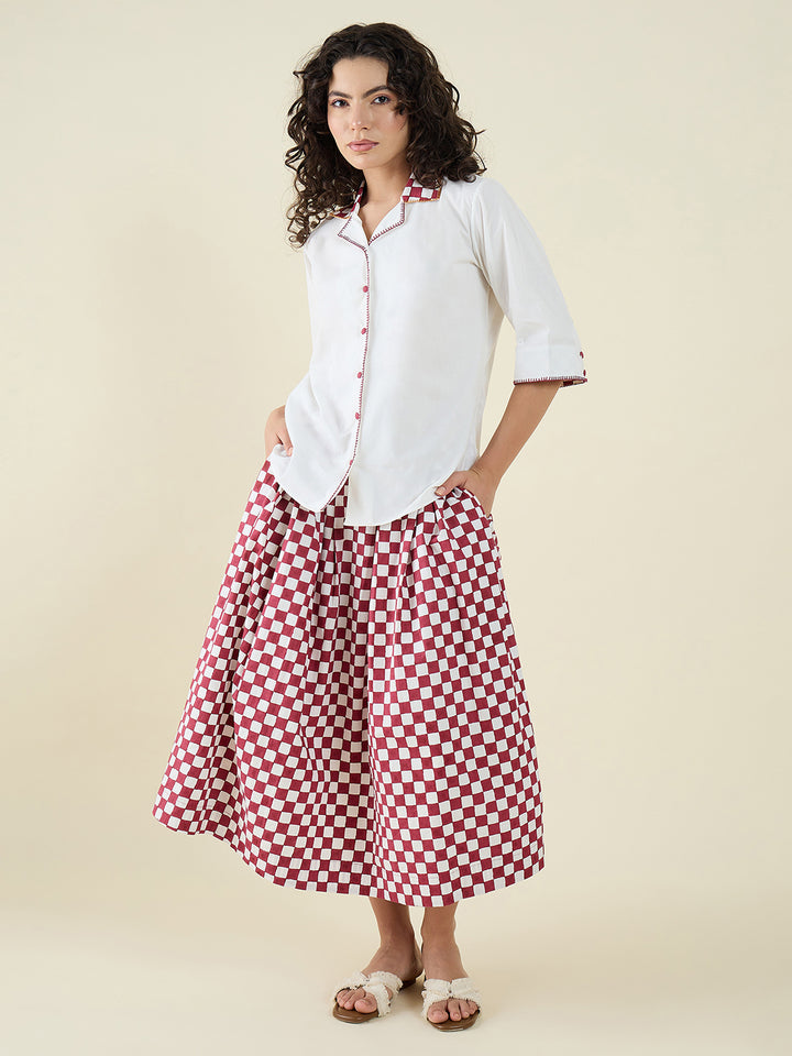 Noire Check Skirt