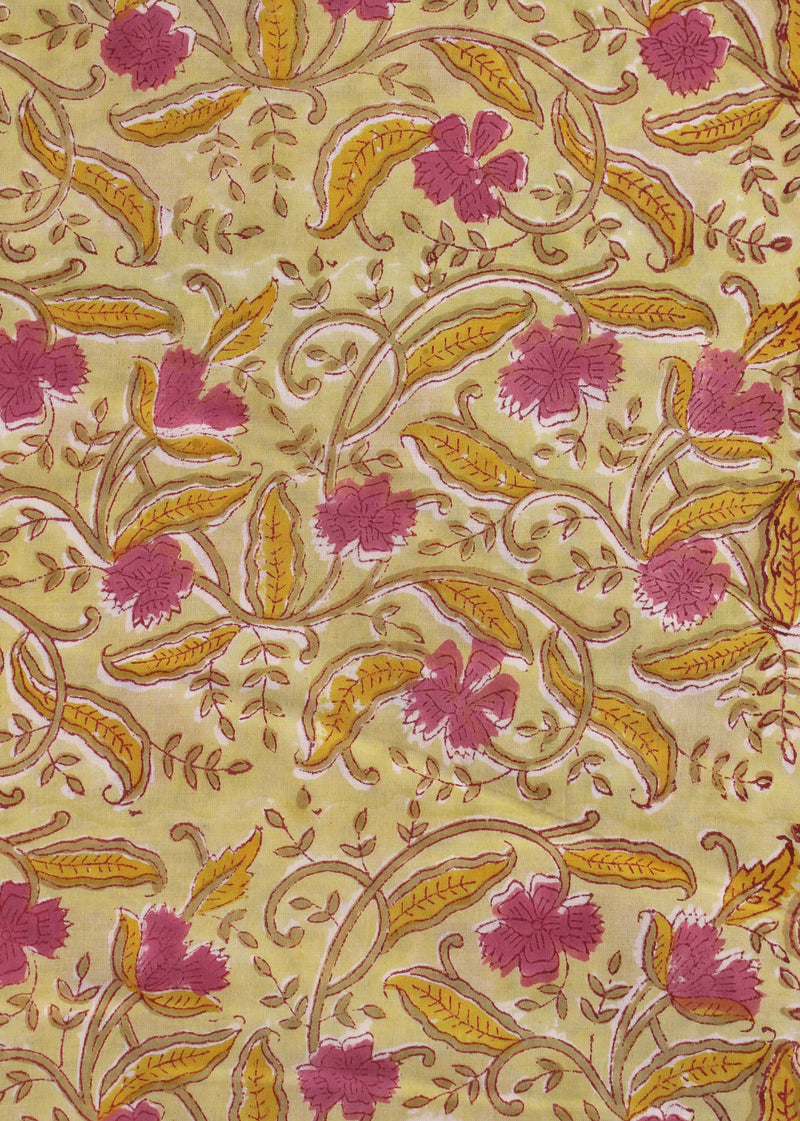 Faithless Afternoons Cotton Hand Block Printed Fabric