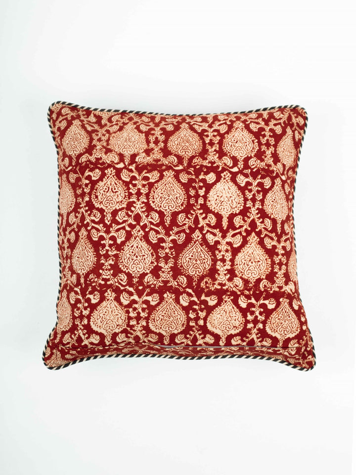 Bagru Stripes Hand Block Printed Cushion Cover