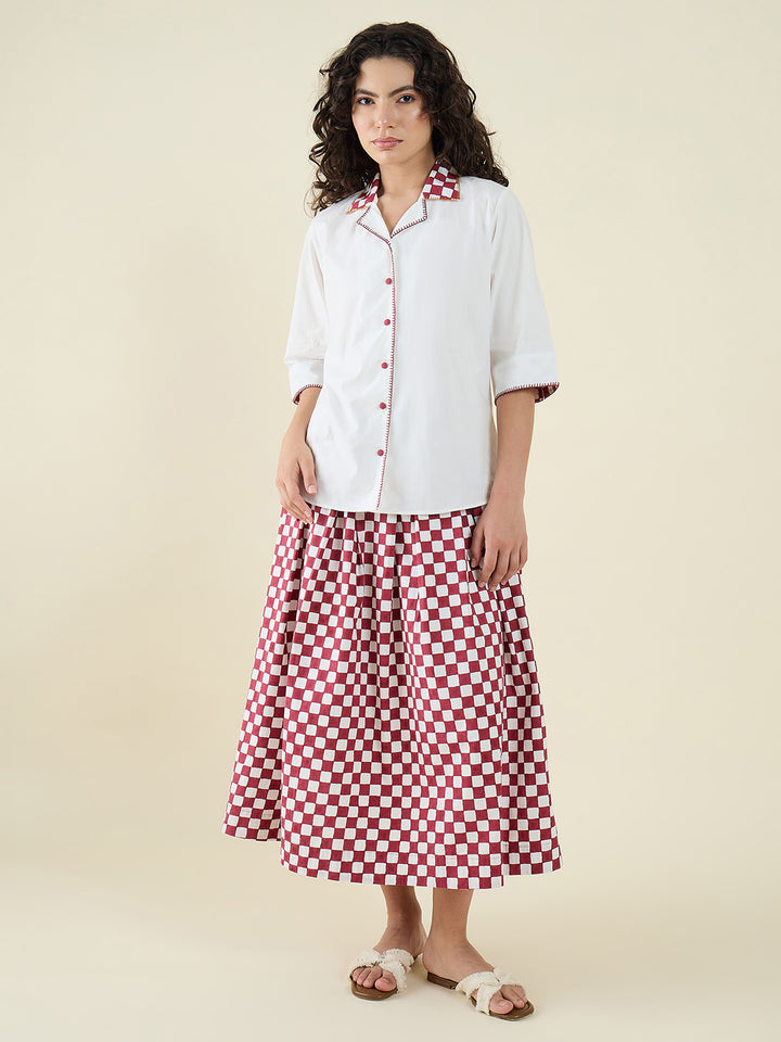 Noire Check Skirt