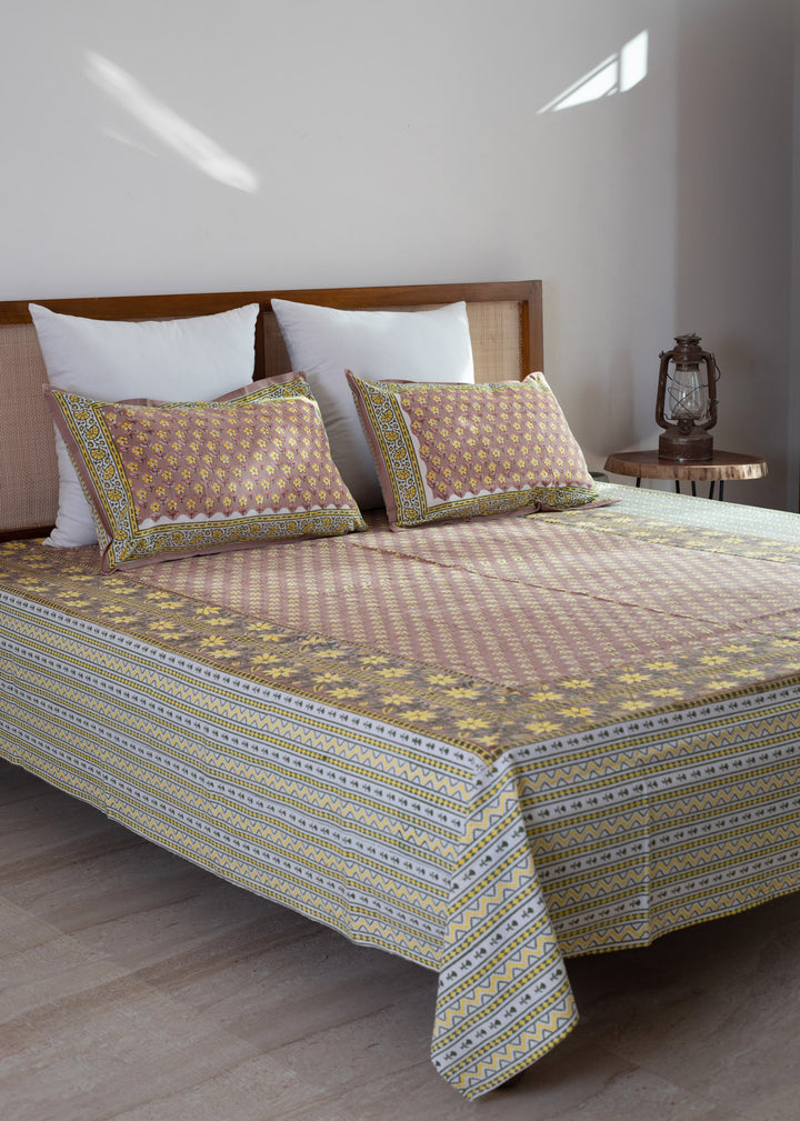 Sherine Hand Block Printed Cotton Bedsheet