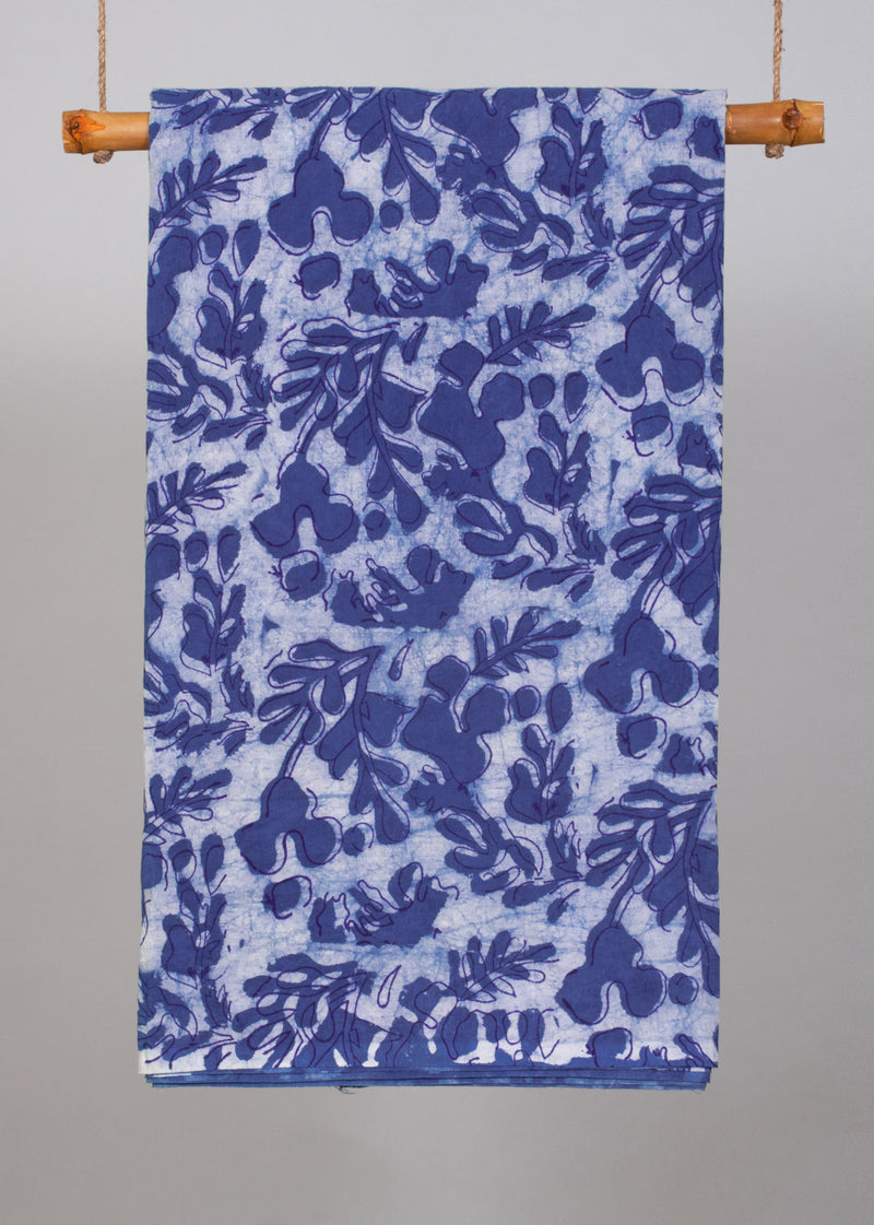 Passionflower Cotton Hand Block Printed Fabric (3.00 Meter)