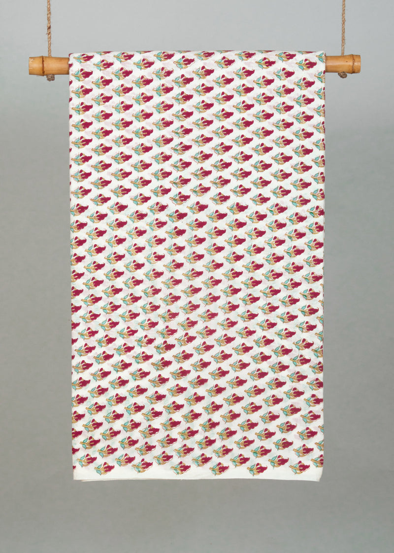 Aloe Cotton Hand Block Printed Fabric (2.50 Meter)