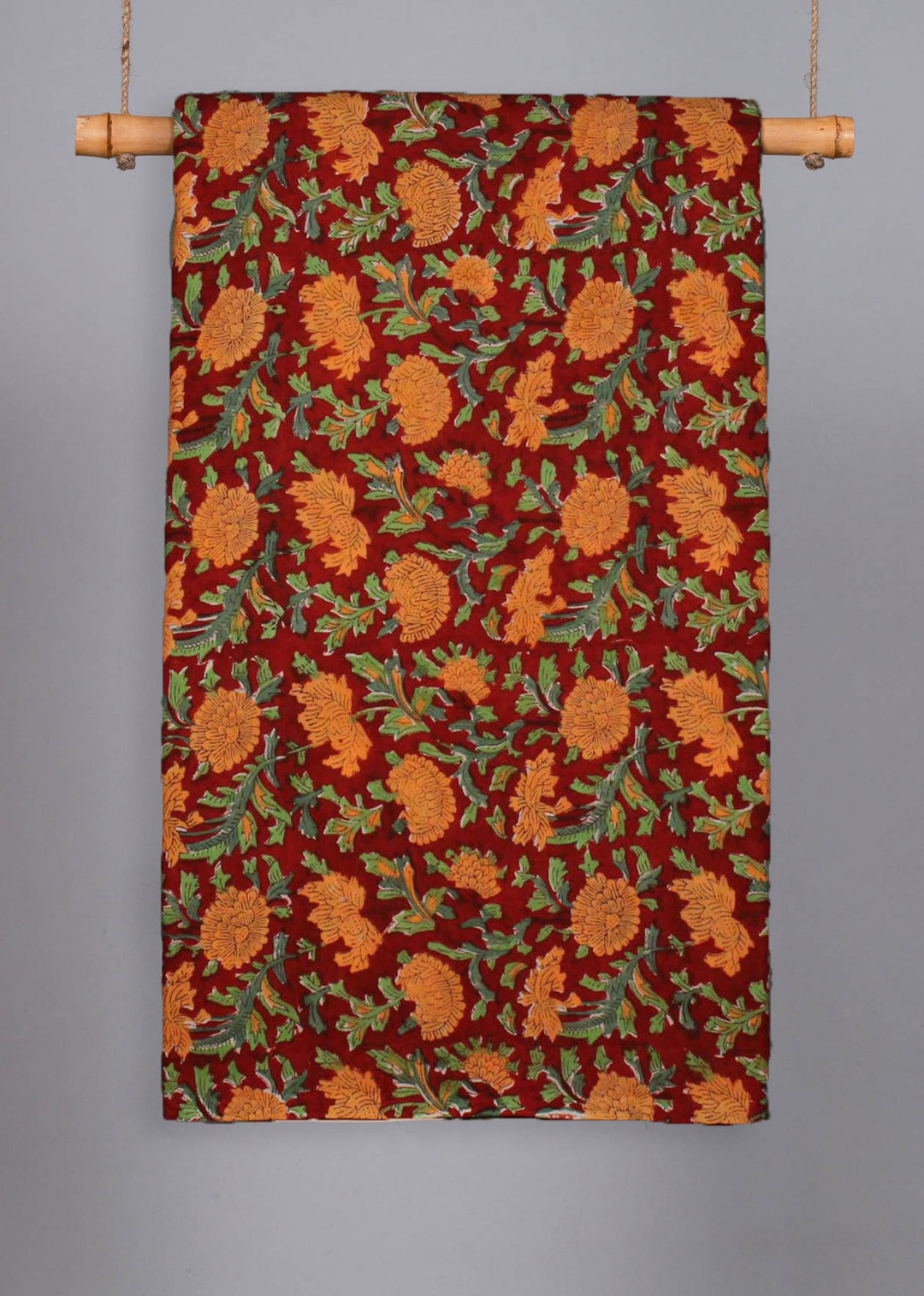 Tree Vines Cotton Hand Block Printed Fabric