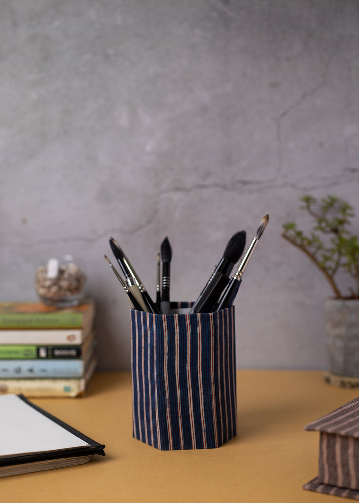 Artless Night Hand Block Print Pen Stand