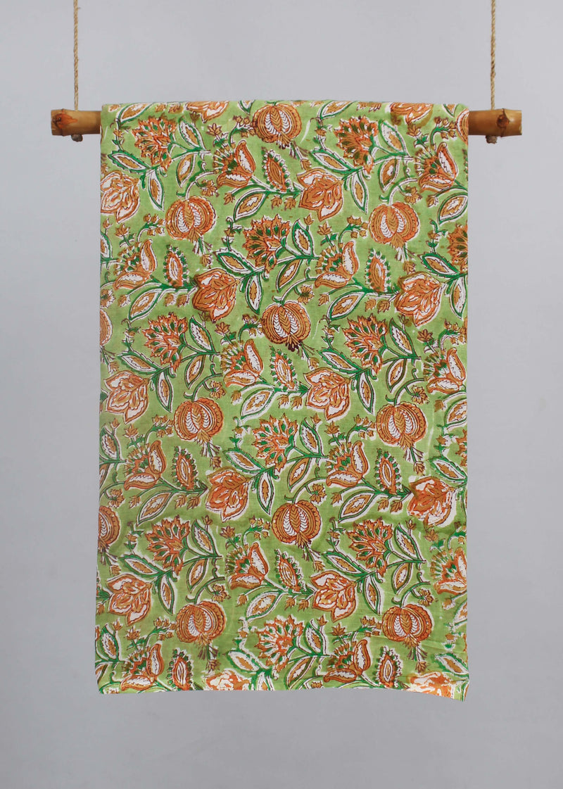 Cherry Child Cotton Mulmul Hand Block Printed Fabric (2.30 Meter)