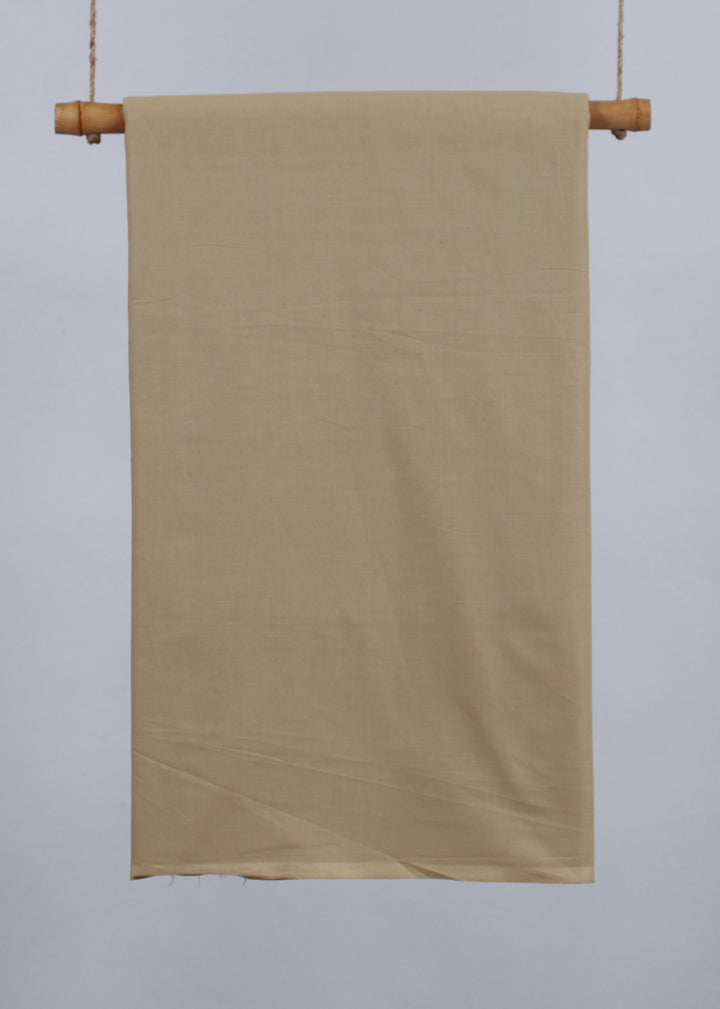 Sand Beige Cotton Plain Dyed Fabric