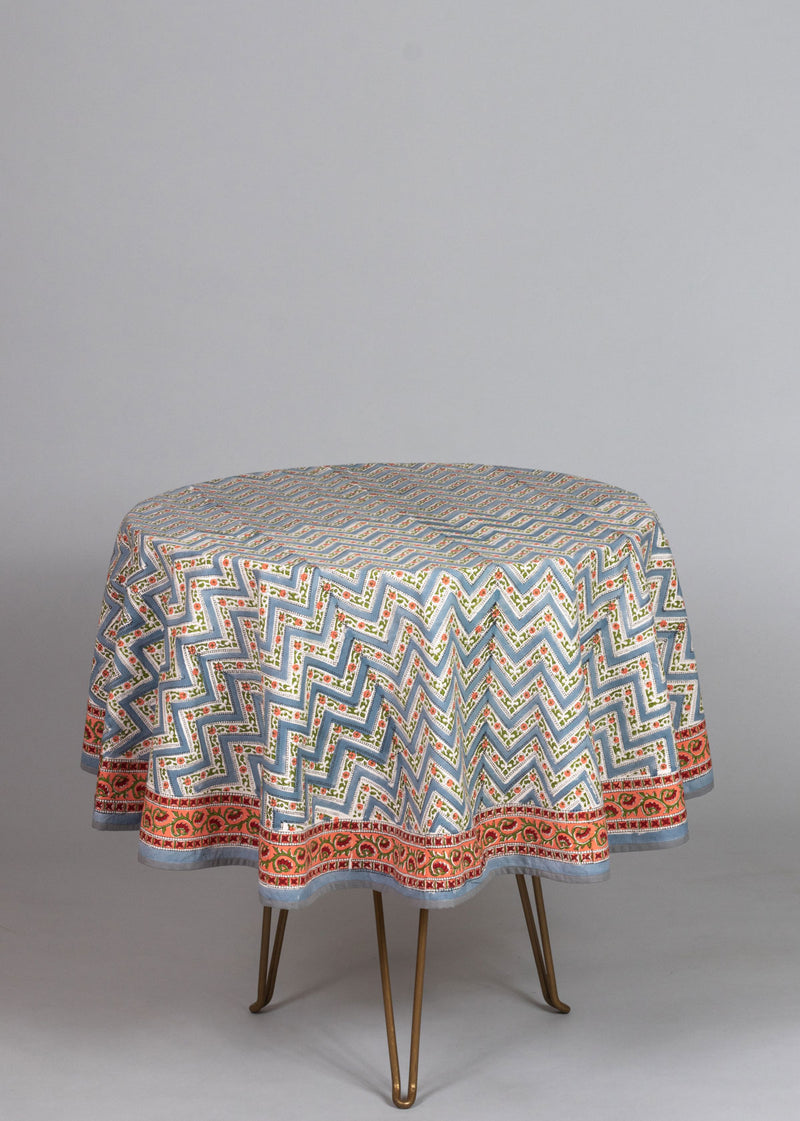 Floral Valley Hand Block Printed Table Cover