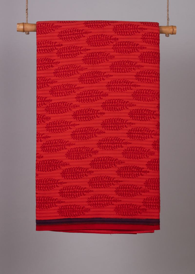 Brackens  Hand Block Printed Cotton Dobby Fabric (2.50 Meter)