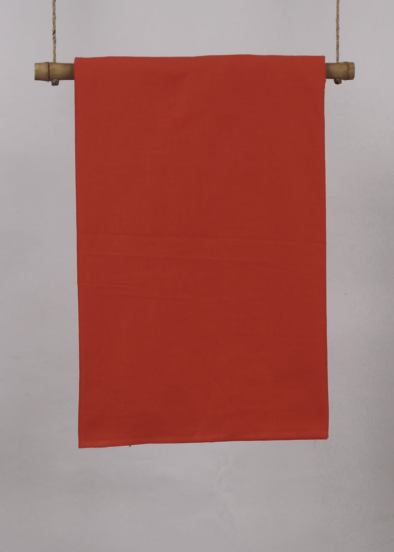 Teracotta Orange Cotton Plain Dyed Fabric