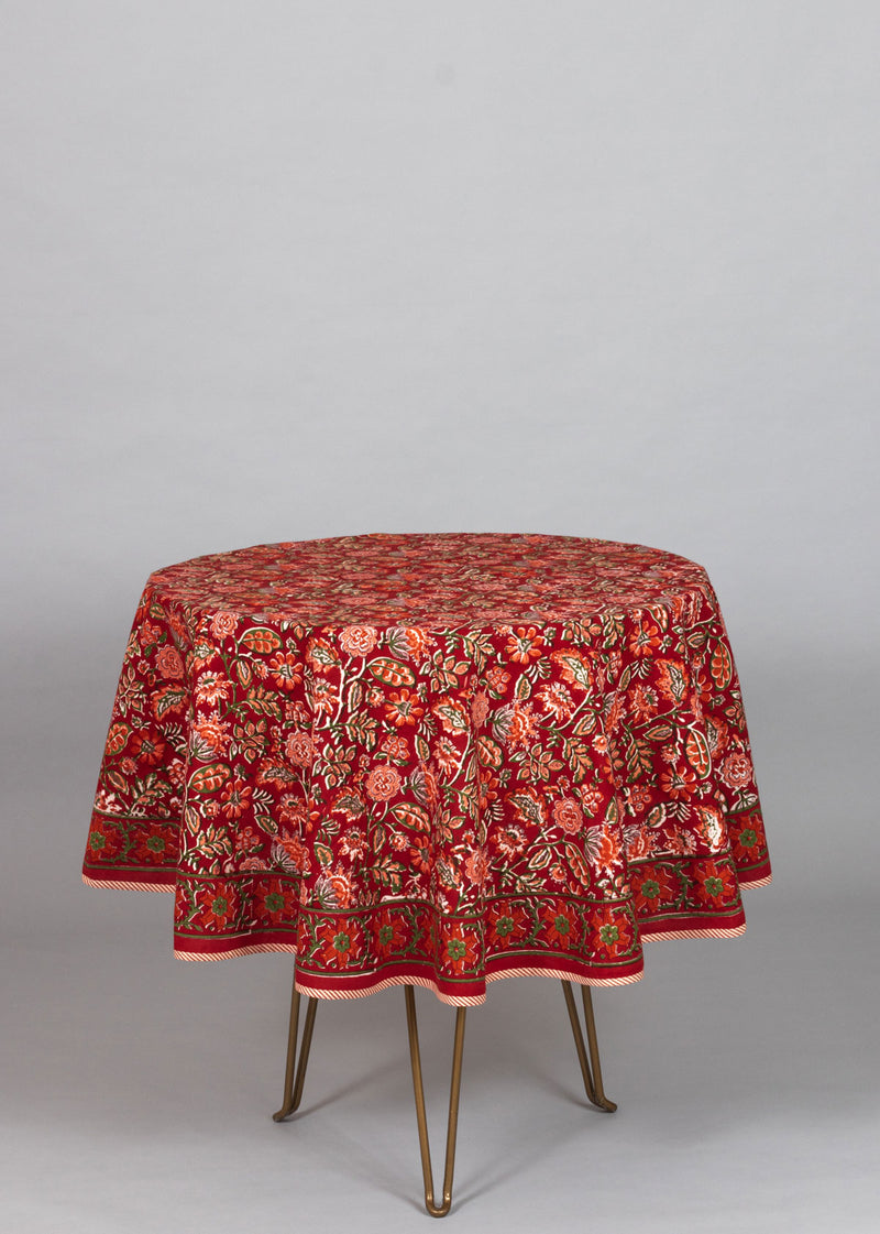 Wild Allure Hand Block Printed Table Cover