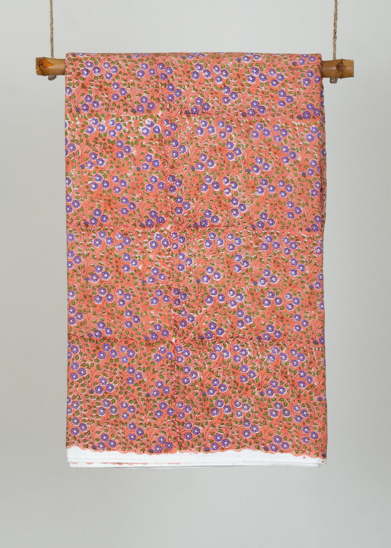 Berry Vines Cotton Hand Block Printed Fabric (3.00 Meter)