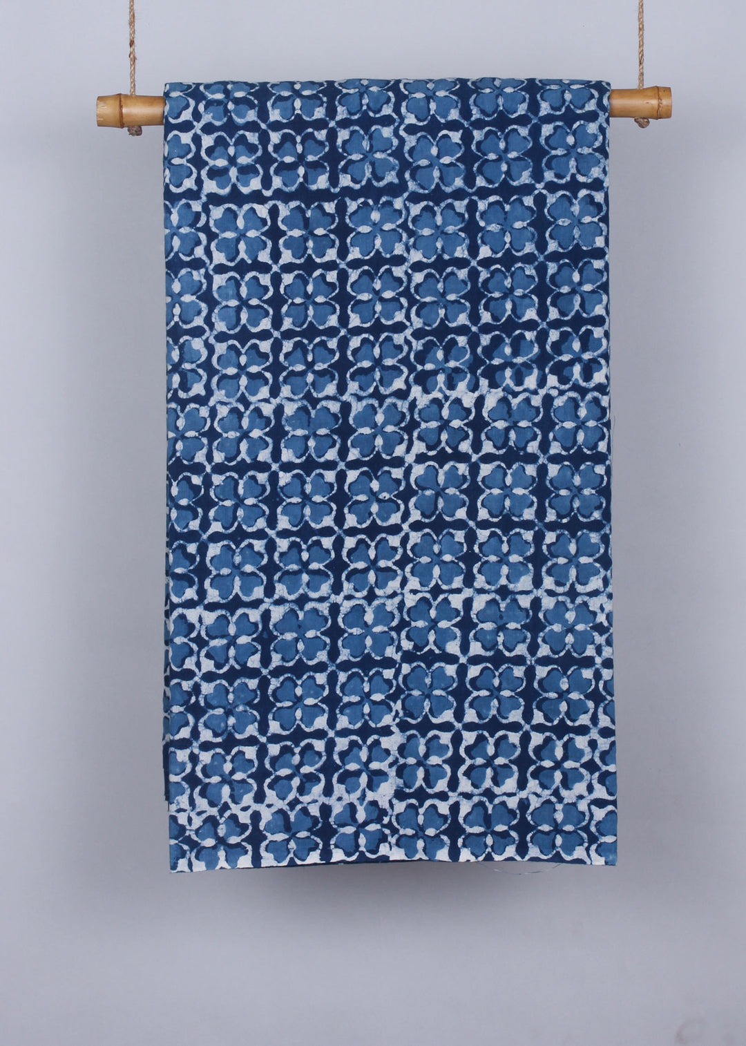 Clove Indigo Cotton Hand Block Printed Fabric