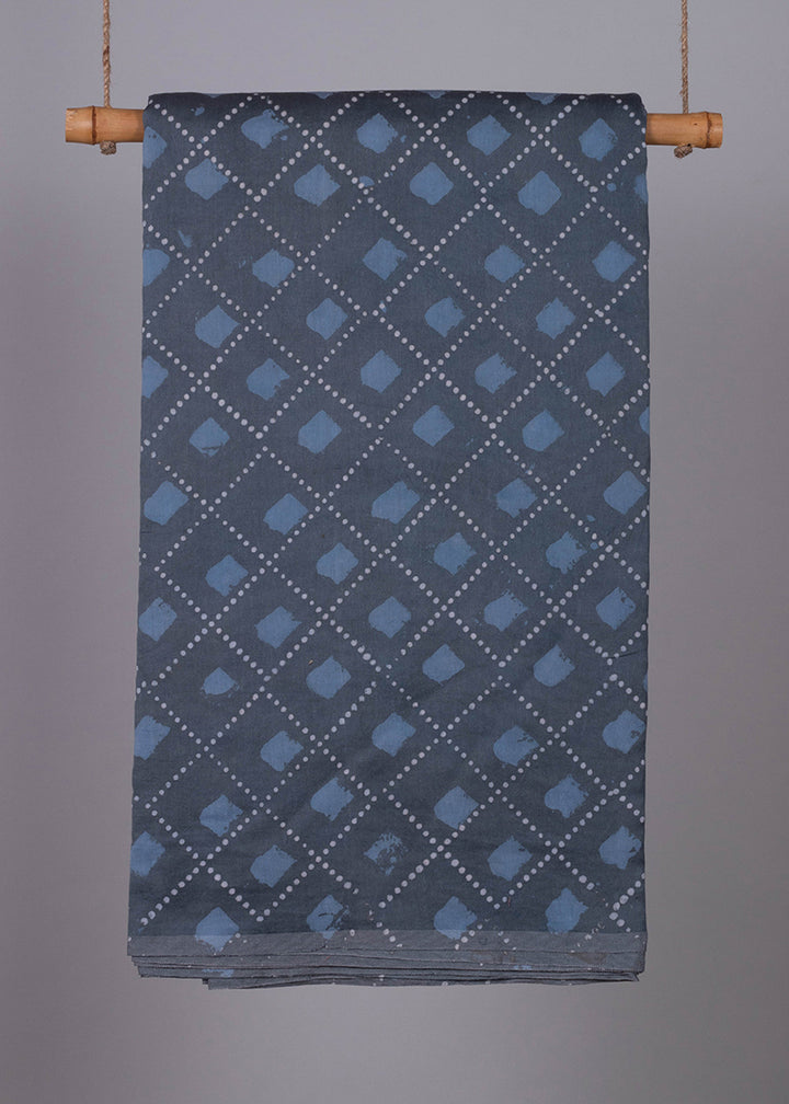 Ceaseless Cobalt Blue Hand Block Printed Chanderi Fabric