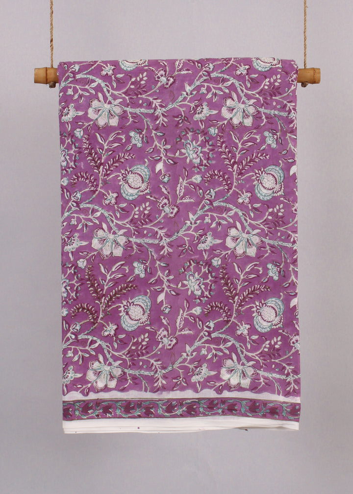 Amethyst Amore Cotton Hand Block Printed Fabric