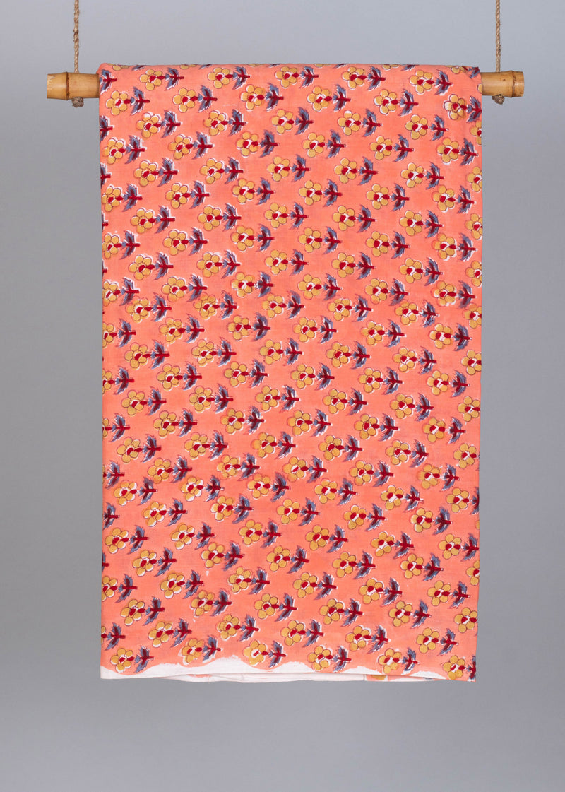 Anemone Cotton Hand Block Printed Fabric (1.70 Meter)