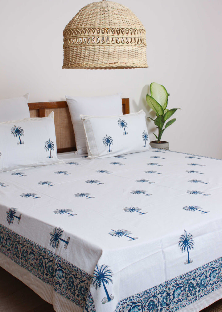 Coastal Angel Cotton Hand Block Printed Bed Linens