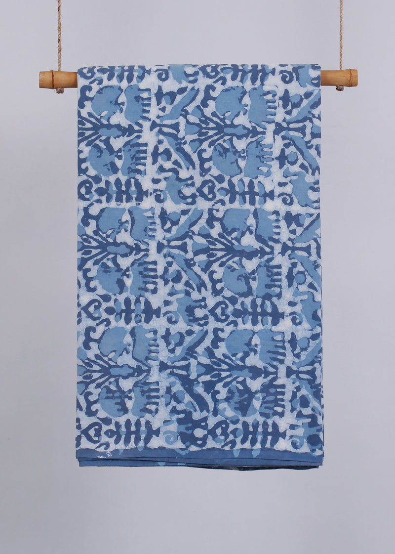 Dance of the wild Hand Block Printed Cotton Fabric (2.20 Meter)