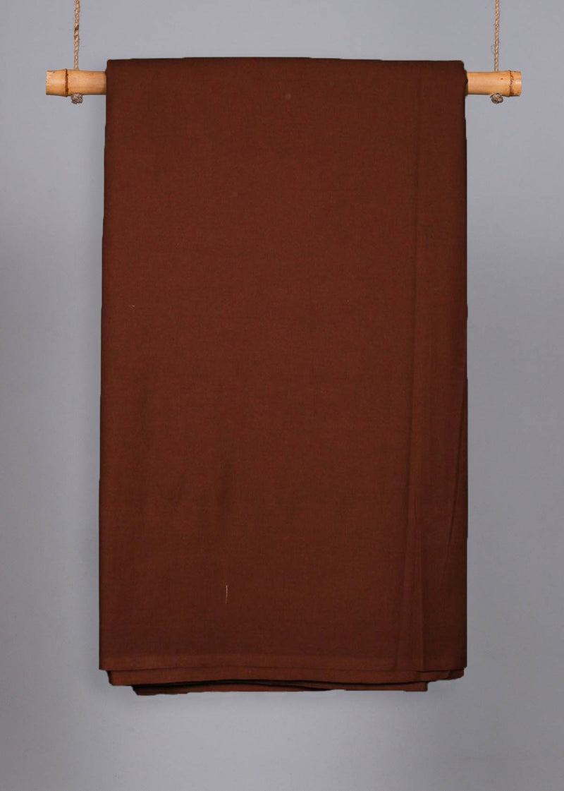 Petrichor Cotton Brown Plain Dyed Fabric