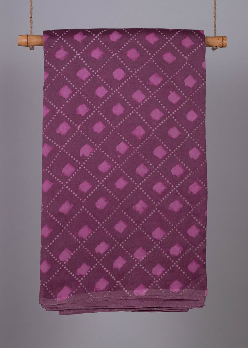 Ceaseless Taffy Pink Hand Block Printed Chanderi Fabric
