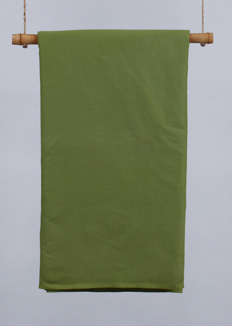 Olive Green Cotton Plain Dyed Fabric (2.50 Meter)
