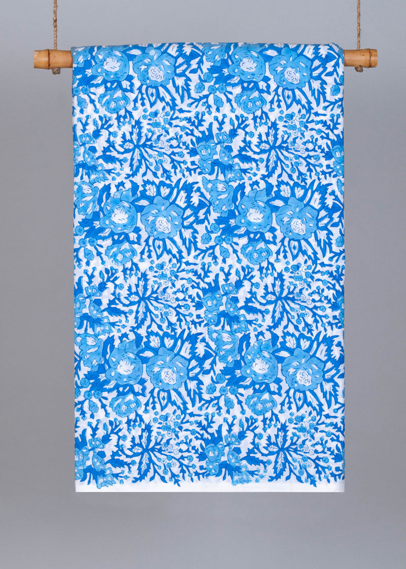 Ether Cotton Hand Block Printed Fabric (1.00 Meter)