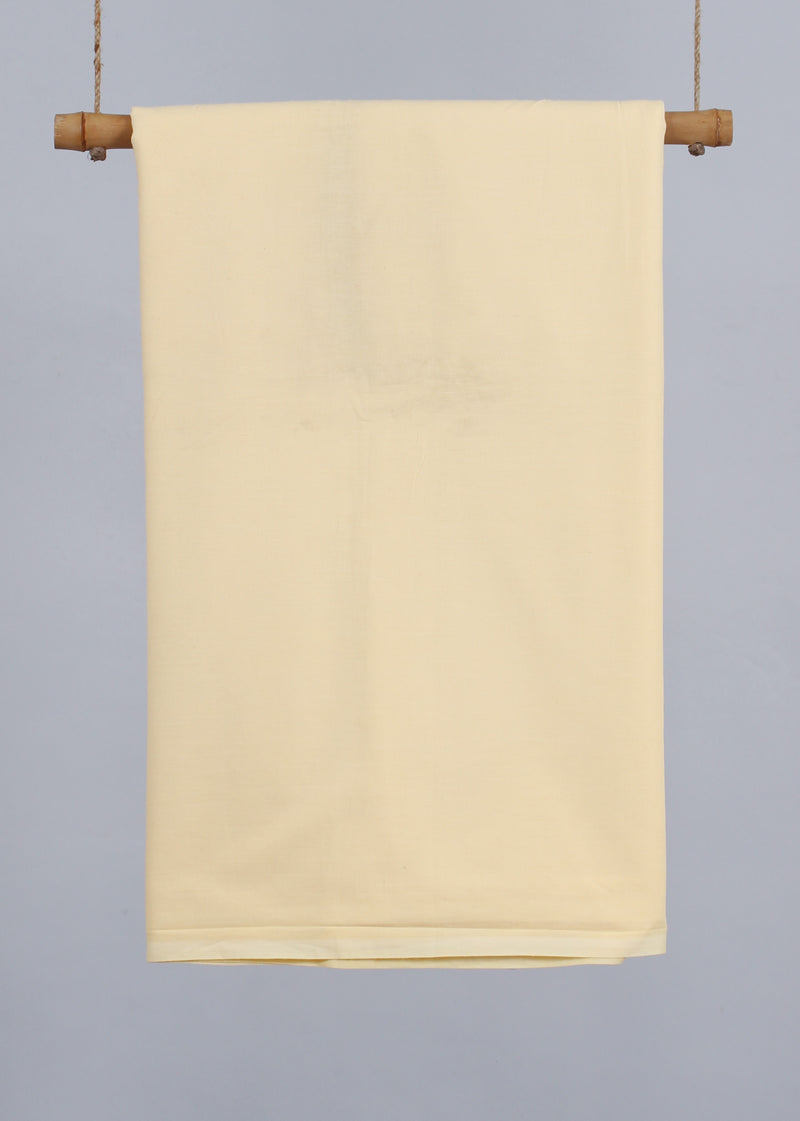 Cream White Cotton Plain Dyed Fabric (1.10 Meter)