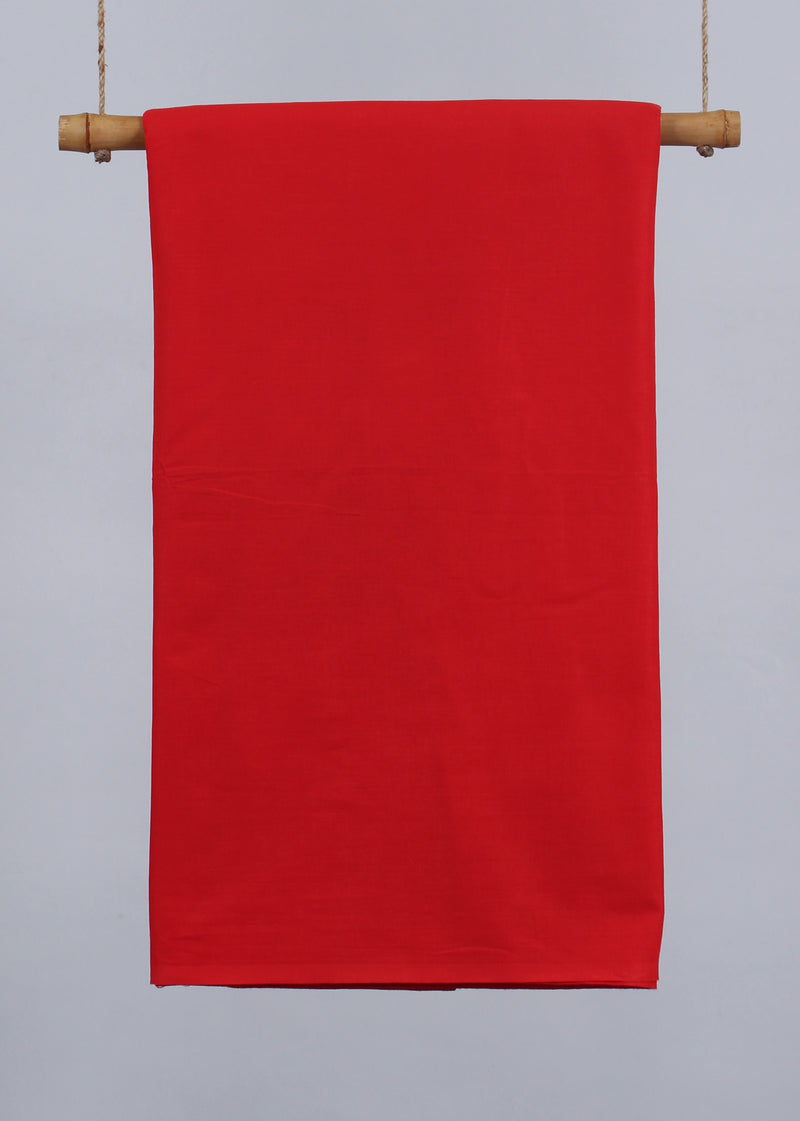 Brightburn Red Cotton Plain Dyed Fabric