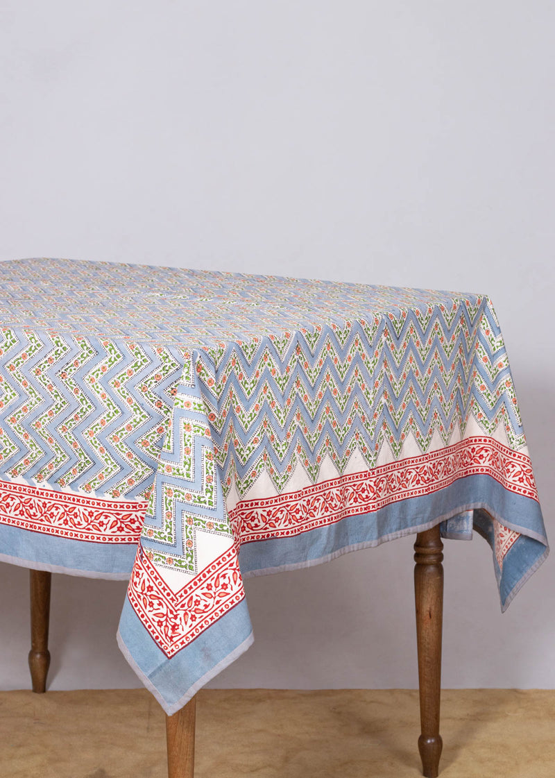 Floral Valley Hand Block Printed Table Cover